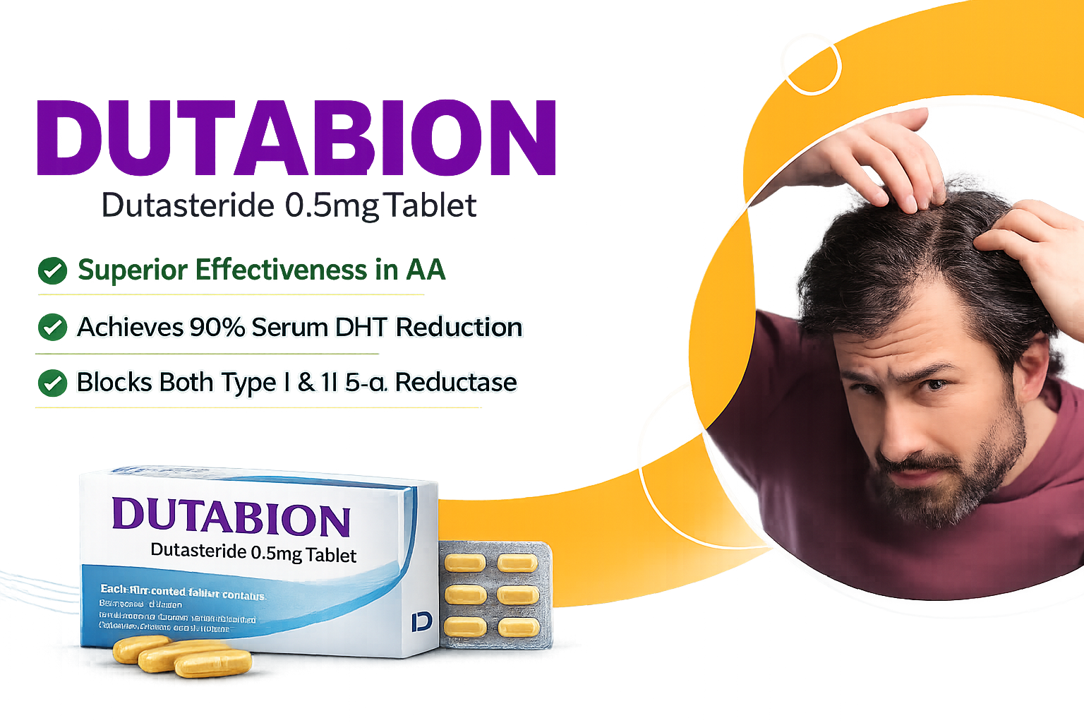 Dutabion Hair Restore Tablets (Dutasteride 0.5 mg)